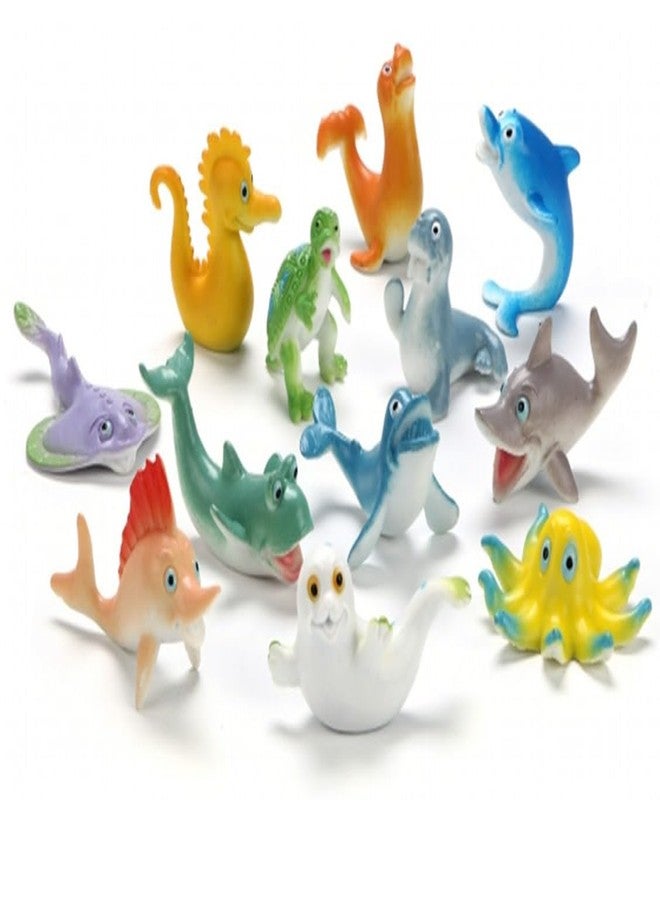 DIMAZO Small Kids Sea & Wild Animal Toys Sets for Fun, Educational, Spark Imagination and Learning (Multi Choice Sets) (Ocean Animals) 12pcs - Image 1